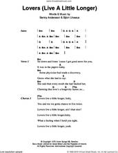 Cover icon of Lovers (Live A Little Longer) sheet music for guitar (chords) by ABBA, Benny Andersson and Bjorn Ulvaeus, intermediate skill level