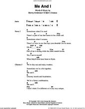 Cover icon of Me And I sheet music for guitar (chords) by ABBA, Benny Andersson and Bjorn Ulvaeus, intermediate skill level