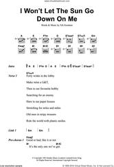 Cover icon of I Won't Let The Sun Go Down On Me sheet music for guitar (chords) by Nik Kershaw, intermediate skill level