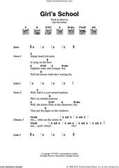 Cover icon of Girls' School sheet music for guitar (chords) by Wings and Paul McCartney, intermediate skill level
