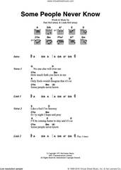 Cover icon of Some People Never Know sheet music for guitar (chords) by Wings and Paul McCartney, intermediate skill level