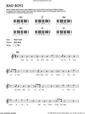 Cover icon of Bad Boys sheet music for piano solo (chords, lyrics, melody) by Alexandra Burke, Alex James, James Busbee, Larry Summerville, Lauren Evans and Melvin Watson, intermediate piano (chords, lyrics, melody)
