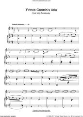 Cover icon of Prince Gremin's Aria (from Eugene Onegin) sheet music for clarinet solo by Pyotr Ilyich Tchaikovsky, classical score, intermediate skill level
