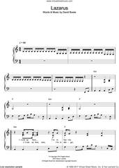Cover icon of Lazarus sheet music for piano solo by David Bowie, easy skill level