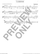 Cover icon of I'll Close My Eyes sheet music for voice and other instruments (fake book) by Buddy Kaye and Billy Reid, intermediate skill level