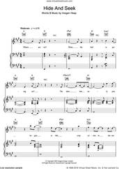 Cover icon of Hide And Seek sheet music for voice, piano or guitar by Imogen Heap, intermediate skill level