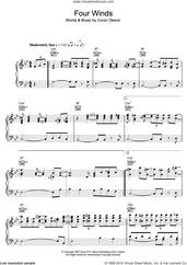 Cover icon of Four Winds sheet music for voice, piano or guitar by Bright Eyes and Conor Oberst, intermediate skill level
