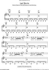 Cover icon of Let 'Em In sheet music for voice, piano or guitar by Wings, Paul McCartney and Linda McCartney, intermediate skill level
