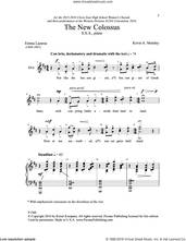 Cover icon of The New Colossus sheet music for choir (SSA: soprano, alto) by Kevin Memley and Emma Lazarus, intermediate skill level