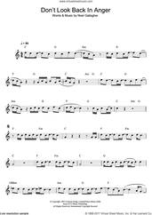 Cover icon of Don't Look Back In Anger sheet music for alto saxophone solo by Oasis and Noel Gallagher, intermediate skill level