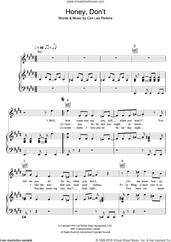Cover icon of Honey, Don't sheet music for voice, piano or guitar by Carl Perkins, intermediate skill level