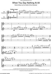 Cover icon of When You Say Nothing At All sheet music for alto saxophone solo by Ronan Keating, Alison Krauss, Keith Whitley, Don Schlitz and Paul Overstreet, intermediate skill level