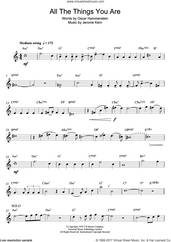 Cover icon of All The Things You Are sheet music for alto saxophone solo by Jerome Kern and Oscar II Hammerstein, intermediate skill level