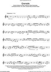 Cover icon of Grenade sheet music for alto saxophone solo by Bruno Mars, Andrew Wyatt, Ari Levine, Chris Brown, Claude Kelly, Peter Hernandez and Philip Lawrence, intermediate skill level