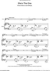 Cover icon of She's The One sheet music for violin solo by Robbie Williams and Karl Wallinger, intermediate skill level