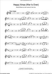 Cover icon of Happy Xmas (War Is Over) sheet music for alto saxophone solo by John Lennon and Yoko Ono, intermediate skill level