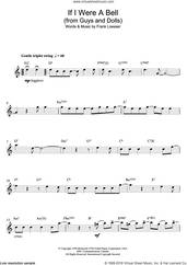 Cover icon of If I Were A Bell (from Guys and Dolls) sheet music for alto saxophone solo by Frank Loesser, intermediate skill level