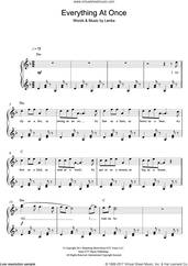 Cover icon of Everything At Once sheet music for piano solo by Lenka, easy skill level