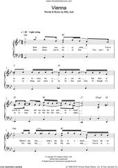 Cover icon of Vienna sheet music for voice and piano by Billy Joel, intermediate skill level