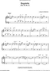 Cover icon of Bagatelle In C Major, Op.33, No.2 sheet music for piano solo (beginners) by Ludwig van Beethoven, classical score, beginner piano (beginners)