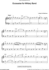 Cover icon of Ecossaise for Military Band, WoO 23 sheet music for piano solo (beginners) by Ludwig van Beethoven, classical score, beginner piano (beginners)