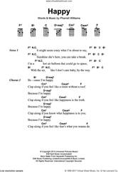 Cover icon of Happy sheet music for ukulele (chords) by Pharrell Williams, intermediate skill level