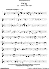 Cover icon of Happy sheet music for violin solo by Pharrell Williams, intermediate skill level