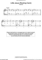 Cover icon of Little Jesus (Rocking Carol) sheet music for piano solo (beginners), beginner piano (beginners)