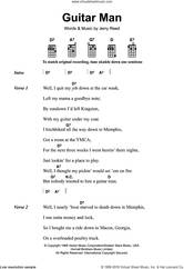 Cover icon of Guitar Man sheet music for ukulele by Elvis Presley and Jerry Reed, intermediate skill level