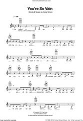 Cover icon of You're So Vain sheet music for ukulele by Carly Simon, intermediate skill level