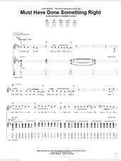 Cover icon of Must Have Done Something Right sheet music for guitar (tablature) by Relient K and Matthew Thiessen, intermediate skill level