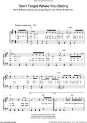 Cover icon of Don't Forget Where You Belong sheet music for piano solo (beginners) by One Direction, Danny Jones, Dougie Poynter, Niall Horan and Thomas Fletcher, beginner piano (beginners)
