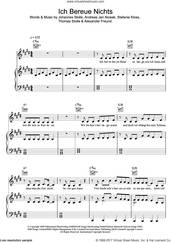 Cover icon of Ich Bereue Nichts sheet music for voice, piano or guitar by Silbermond, intermediate skill level
