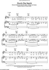 Cover icon of Durch Die Nacht sheet music for voice, piano or guitar by Silbermond, intermediate skill level