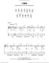 Cover icon of I Will sheet music for banjo solo by The Beatles, John Lennon and Paul McCartney, wedding score, intermediate skill level