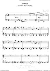 Cover icon of Venus (from The Planets Op.32) sheet music for piano solo by Gustav Holst, classical score, easy skill level