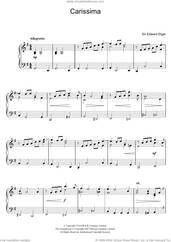 Cover icon of Carissima sheet music for piano solo by Edward Elgar, classical score, easy skill level