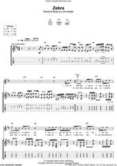 Cover icon of Zebra sheet music for guitar (tablature) by John Butler, intermediate skill level