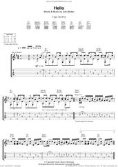 Cover icon of Hello sheet music for guitar (tablature) by John Butler, intermediate skill level