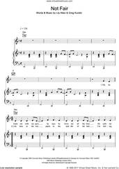 Cover icon of Not Fair sheet music for voice, piano or guitar by Lily Allen and Greg Kurstin, intermediate skill level