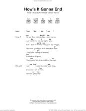 Cover icon of How's It Gonna End sheet music for guitar (chords) by Tom Waits and Kathleen Brennan, intermediate skill level