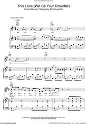 Cover icon of This Love (Will Be Your Downfall) sheet music for voice, piano or guitar by Ellie Goulding and Fin Dow-Smith, intermediate skill level