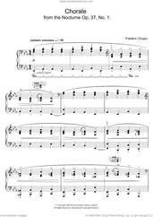 Cover icon of Chorale from Nocturne Op. 37, No. 1 sheet music for piano solo by Frederic Chopin, classical score, easy skill level