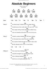 Cover icon of Absolute Beginners sheet music for guitar (chords) by The Jam and Paul Weller, intermediate skill level