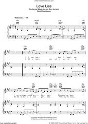 Cover icon of Love Lies sheet music for voice, piano or guitar by Bon Jovi and David Rashbaum, intermediate skill level