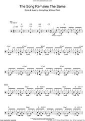 Cover icon of The Song Remains The Same sheet music for drums (percussions) by Led Zeppelin, Jimmy Page and Robert Plant, intermediate skill level