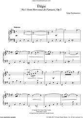 Cover icon of Elegie (No.1 from Morceaux de Fantasie, Op.3) sheet music for piano solo (beginners) by Serjeij Rachmaninoff, classical score, beginner piano (beginners)