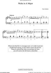 Cover icon of Waltz In A Major sheet music for piano solo by Franz Schubert, classical score, easy skill level