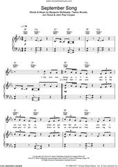 Cover icon of September Song sheet music for voice, piano or guitar by JP Cooper, intermediate skill level