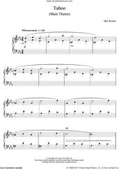 Cover icon of Taboo (Main Theme) sheet music for piano solo by Max Richter, classical score, intermediate skill level